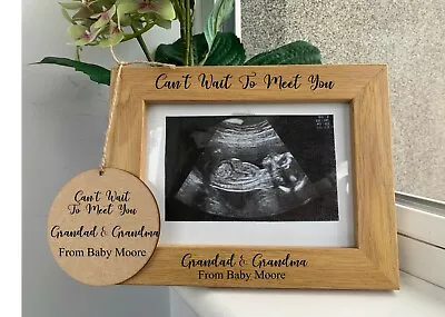 Personalised New Baby Scan Photo Frame & Plaque Keepsake Engraved Announcement • £19.99