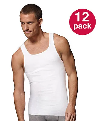 $19.93 • Buy WHOLESALE! Men's Tank Top PACK OF 12: Athletic A-shirt/Wife Beater/100% Cotton 