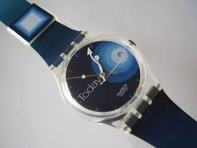 GUIDELINE TO THE MOON! Unique FUTURISTIC Swatch With DATE! NIB-RARE! • $90