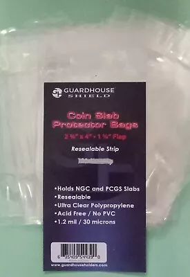 50 Guardhouse Graded Coin Slab Protector Bags  Resealable For PCGS / NGC • $3.39