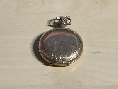 Waltham USA Ladies Hunter Pocket Watch 35mm Sovereign Gold Filled Case Spares ? • £29.99