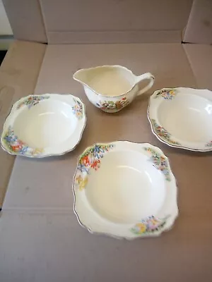 Vintage J & G  Meakin Sol Sunshine Milk Jug 561073 & 3 X Dessert Bowls 391413 • £9.95