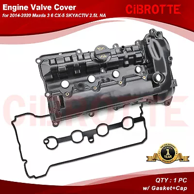 Valve Cover W/ Gasket & Cap For 2014-2020 Mazda 3 6 CX-5 SKYACTIV 2.5L Gas NA • $69.59