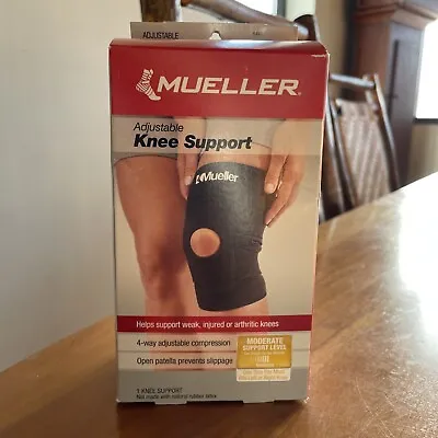 Mueller Adjustable Knee Brace Support Black One Size Fits Most • $12.50