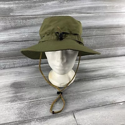 Large - XL REI Green Drawstring Vented Bucket Boonie  Hat Packable Adjustable • $15.37