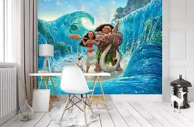 Moana Maui Disney Princess Wallpaper Woven Self-Adhesive Wall Mural Art M133 • $227.58