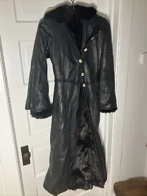 Sherry Michals RARE Vintage Fur & Leather Coat Inverness California • $35