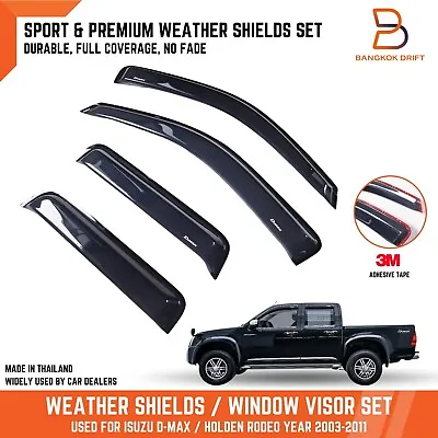 Weather Shield Window Visor Rain Guard For Holden Rodeo Ra Isuzu D-max 03-11 4dr • $95
