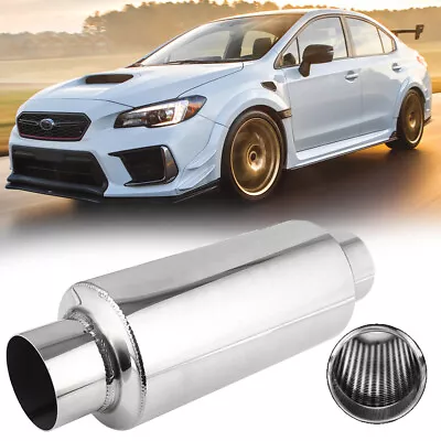 2.5 Inlet/Outlet Exhaust Performance Muffler Pipe Resonator Stainless For Subaru • $55.30