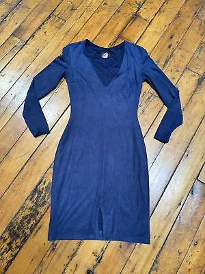 HMS Hot Miami Styles Navy Blue Dress Suede Feel Size S • $24