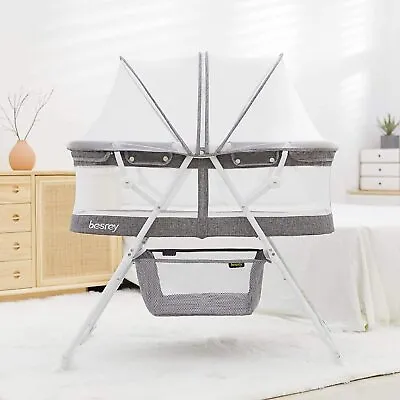 Besrey 3 In 1 Baby Bassinet Portable Bedside Sleeper Easy Folding Rocking Bed • $79.99