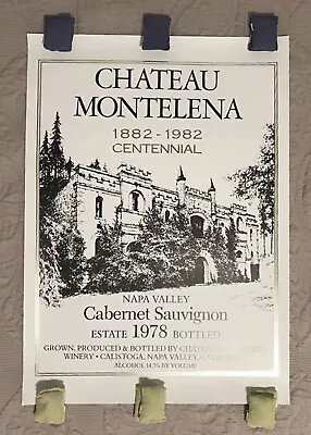 💎 CHATEAU MONTELENA 1882 - 1982 Cabernet Sauvignon ESTATE 1978 20 X28  • $11.99