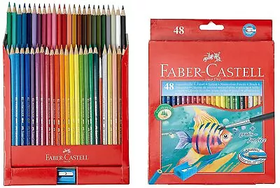 Faber-Castell Design Series Aquarelle Full Length Water Color Pencils - 48 Shade • $39.99