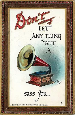 Embossed Tuck Postcard Knocks Witty And Wise 165 Artist Dwig Sassy Victrola • $11.49