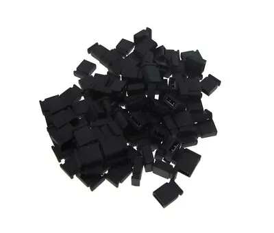 2P 2-Pin 2.54mm Pitch Jumper For Straight Header - Black - Pack Of 100 • $1.95