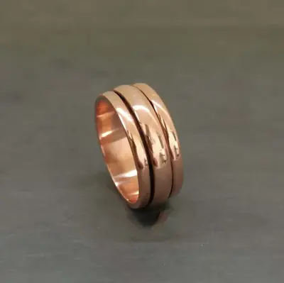 Pure Copper Ring Copper Spinner Ring Men And Women Ring Thumb Meditation Ring US • $22.67