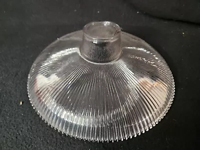 Antique 10.25” Clear Holophane Prismatic Reflector Shade Pendant - 2.25  Fitter • $79.99