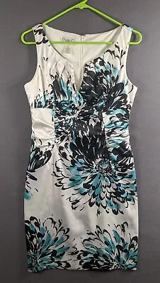 Women's Dress White Blue Floral Tank Top Polyester Maggy L Size 8P Petite • $9.99