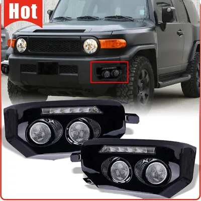 Black Bumper Fog Lights LED DRL Driving Lamp Fit For 2007-2014 Toyota Fj Cruiser • $112.99