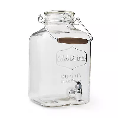 2 Gallon Glass Beverage Dispenser With Glass Clamp Lid • $17.99