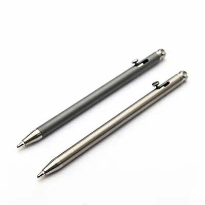 Mini Titanium Keychain Bolt Action Pen Outdoor Travel Portable EDC Ballpoint Pen • $11.36