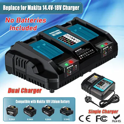 For Makita DC18RD Twin Port/Replace DC18RC 18V LXT LI-ION Rapid Battery Charger • £19.86