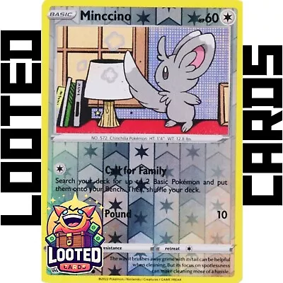 Minccino 124/172 Reverse Holo Brilliant Stars Pokemon TCG • $2.05