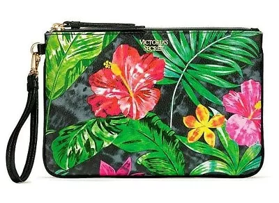 Victoria's Secret Tropical Floral Paradise Backpack Travel Case Wristlet Palm  • $38.39