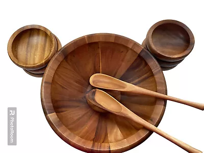 Vintage Dansk Designs Denmark JHQ Teak/Acacia Wood Salad Bowl Set MCM • $250