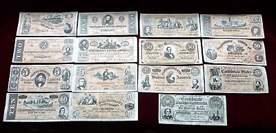 1960s A & BC Gum US American CIVIL WAR BANKNOTES Complete Set Of 15 GD/VG • £49.99