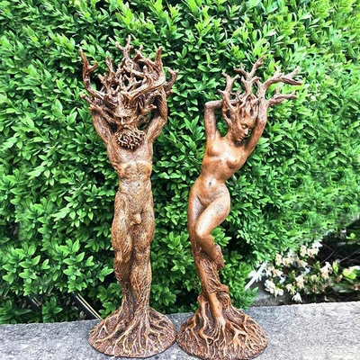 £13.79 • Buy 1Set Forest Goddess Statue Resin Ornaments Garden Handicraft Tree God Decor Gift