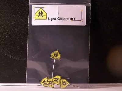  New  Model Train Street Signs School Crossing Warning HO Scale Layouts Details • $4