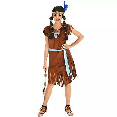 Women’s Phoenix Native American Costume Halloween Fancy Dress Outfit Carnivall • £32.99