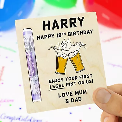 18th Birthday Gifts For Him Son Money Holder Cash Beer Gift Grandson Nephew Men • £6.45