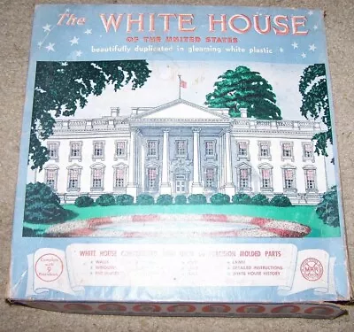 1950s VINTAGE MARX THE UNITED STATES WHITE HOUSE Model KIT & 9 PRESIDENTS W/ Box • $155