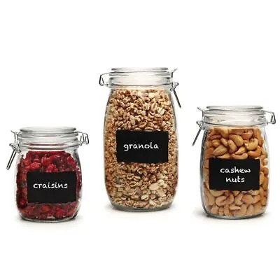 Circleware - Chalk It Up 3pc Glass Canister Set With Chalkboard Panel • $19.95