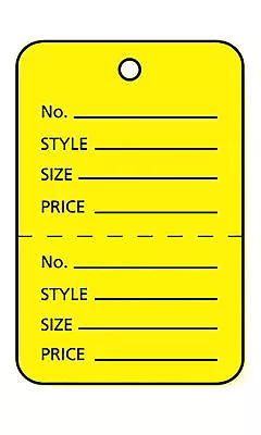 2000 Perforated Tags Price Sale 1 ¼ X 1 ⅞” Two Part Yellow Unstrung Tag Small • $31.99