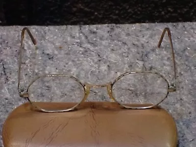 Vintage HUD 12 Karat Gold Filled Eyeglasses With Case Octagon Shaped 5 1/4 • $35