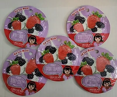 $6.79 • Buy Lot Of 5 Berry Crazy Mixed Berry Scent Face Mask Youth Size Single Use 