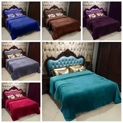 Sumptuous Lightweight Blanket Soft Bed Blanket 5 Solid Colors Throw T/Q/K 4 Size • $8.99