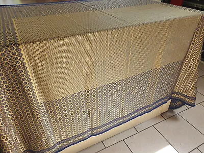 £25 • Buy Blue/Gold Indian Embroidered Large Table Cloth 85x60inch(7x5ft)