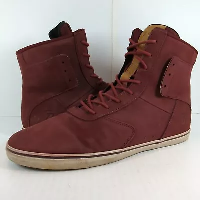 Radii Men's Burgundy Leather High Top Basketball Athletic Sneakers US Size 10.5 • $42.49