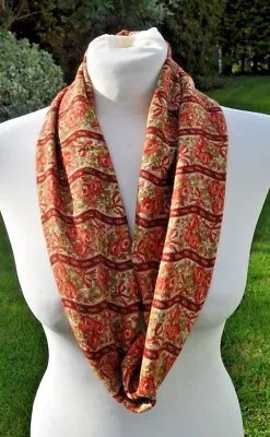 Long Cowl/snood Vintage Liberty Collier Campbell Flowers Rust Red Green Cream • £19.99