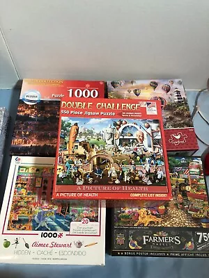 LOT Of 5 Puzzles - Aimee Stewart Hidden 1000 A Picture Of Health 550 & More F66 • $39.94