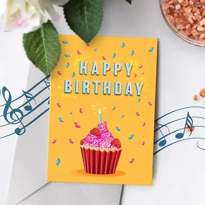 Birthday Greeting Card Recordable Musical Singing Recordable Chip 00005 • $11.69