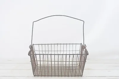 Market Basket Wire Basket Large Vintage Industrial Wire Box Laundry Basket Groce • $48