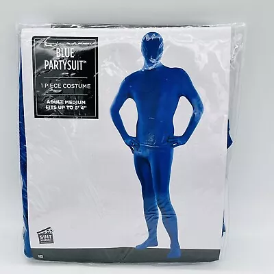 Blue Partysuit Morph Suit Spandex Full Body Costume Men Women Adult Size Medium • $14.39