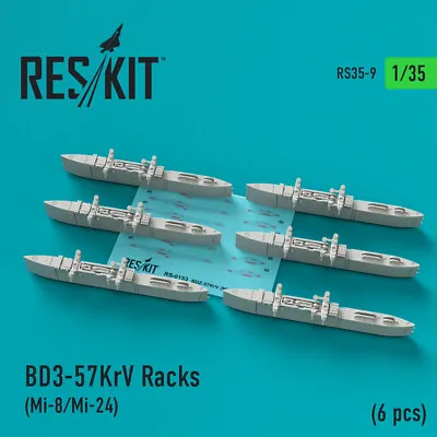 BD3-57KrV Racks (6 Pcs) (Mi-8/Mi-24) Resin Upgrade Set 1/35 ResKit RS35-0009 • $13.75