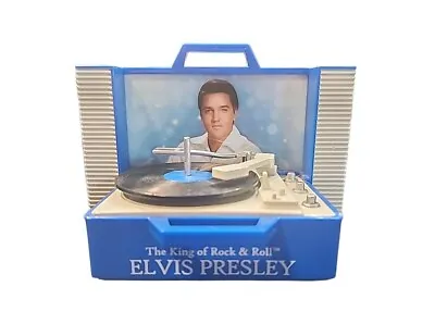 ELVIS PRESLEY Light Up MINI RECORD PLAYER Hound Dog Christmas DECOR Ornament HTF • $32.99