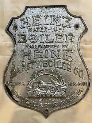 Vintage Heine Water-tube Safety Boiler Plate - Plaque - Original • $145
